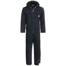 Work King Heavy-Duty Twill Coveralls - Insulated, Side Zips, Removable Hood (For Big and Tall Men) in Navy - 2nds