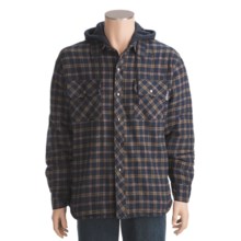 Work King Hooded Flannel Shirt - Fleece Lined, Long Sleeve (For Men) in Navy/Green/Tan - Closeouts