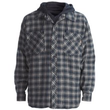 Work King Hooded Flannel Shirt - Quilt-Lined, Long Sleeve (For Men) in Navy/White/Olive - Closeouts