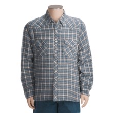 Work King Quilt-Lined Flannel Shirt - Long Sleeve (For Big Men) in Blue/Light Blue/White - Closeouts