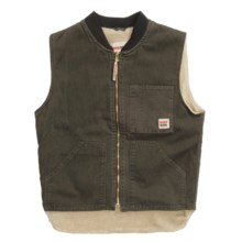 Work King Work Vest - Sherpa Lined (For Men) in Moss/Black Collar - Closeouts