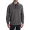 Worn Cotton Sweater - Zip Neck, Elbow Patches (For Men) in Grey