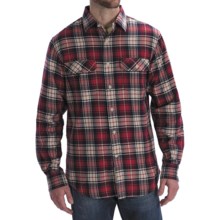 Worn Denim Jersey-Lined Flannel Shirt - Long Sleeve (For Men) in Red - Closeouts