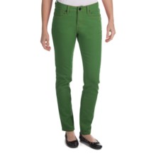 Worn Poppy Colored Skinny Jeans - Piece-Dyed Denim (For Women) in Four Leaf Clover - Closeouts