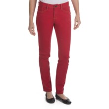 Worn Poppy Colored Skinny Jeans - Piece-Dyed Denim (For Women) in Really Red - Closeouts