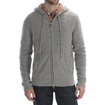 Worn Wool-Blend Hoodie Sweater - Full Zip (For Men) in Grey