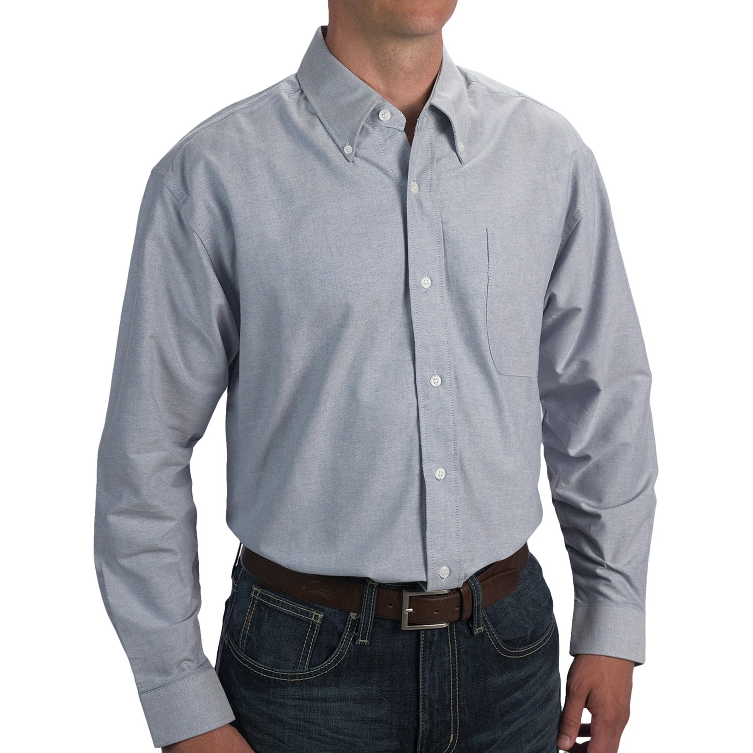 Woven Cotton Oxford Shirt Long Sleeve (For Men) Save 92