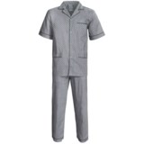 Woven Cotton Pajamas - Short Sleeve (For Men)