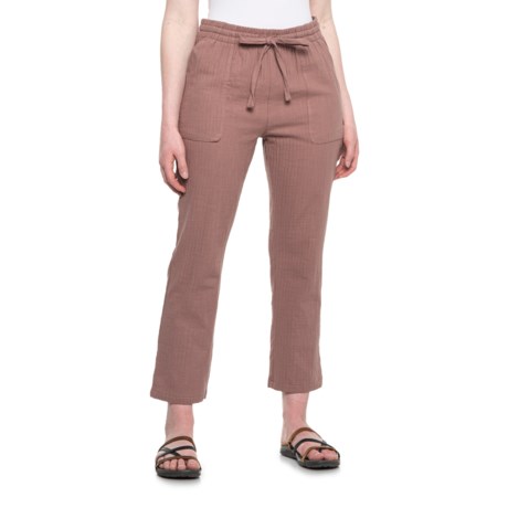 North River Woven Crop Pants (For Women) - MAUVE (L )