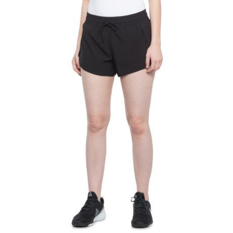 90 Degree by Reflex Woven Running Shorts - Built-In Briefs (For Women) - BLACK (M )