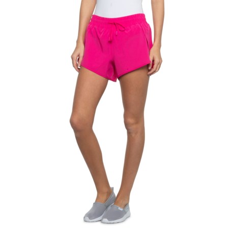 90 Degree by Reflex Woven Running Shorts - Built-In Briefs (For Women) - PINK YARROW (XL )