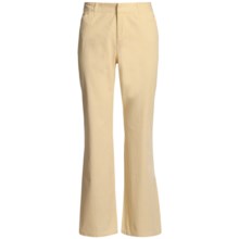 Woven Stretch Cotton Stripe Pants - Flat Front (For Women) in Yellow - 2nds