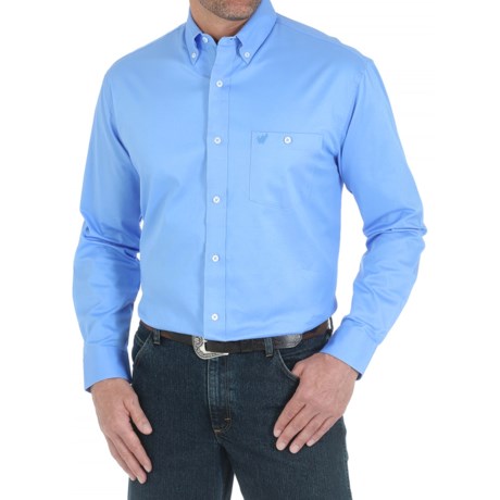 Wrangler Advanced Comfort Solid Shirt Button Front, Long Sleeve (For Men)