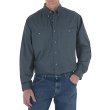 Wrangler Rugged Wear Wrinkle-Free Poplin Shirt - Long Sleeve (For Men) in Blue River - Closeouts