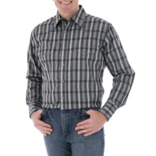 Wrangler Silver Edition Fancy Western Shirt - Long Sleeve (For Men) in Black/Grey Dobby Plaid - Closeouts