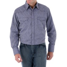 Wrangler Silver Edition Jacquard Stripe Western Shirt - Long Sleeve (For Men) in Blue - Closeouts