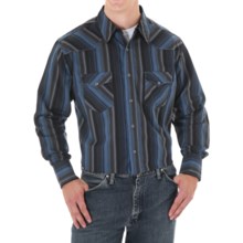 Wrangler Silver Edition Stripe Western Shirt - Long Sleeve (For Men) in Blue - Closeouts