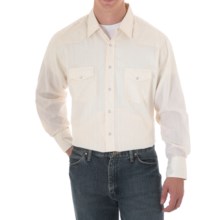 Wrangler Silver Edition Subtle Stripe Western Shirt - Snap Front, Long Sleeve (For Men) in Cream - Closeouts