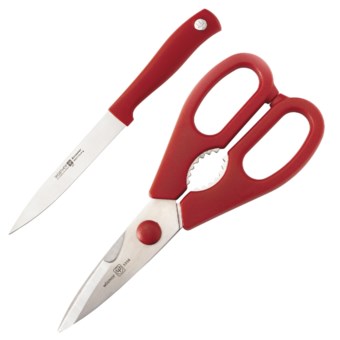 Wusthof Colored Scissors and Paring Knife Set - 2-Piece in Red