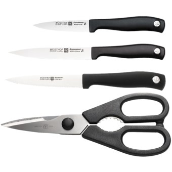 Wusthof Silverpoint Utility Set - 4-Piece in Black