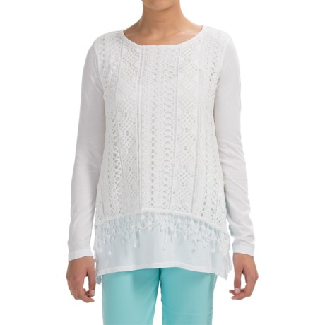 XCVI Hearst Crochet Overlay Shirt Long Sleeve (For Women)