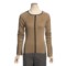 Taupe/ Not White/Mink Yansi Fugel Color-Block Turtleneck Sweater - Stretch Silk, Zip Long Sleeve (For Women)