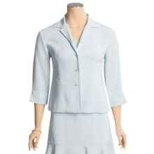 Yansi Fugel Microfiber Jacket - Stretch Crepe, 3/4 Sleeve (For Women) in Icy Blue - Closeouts