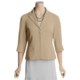 Yansi Fugel Microfiber Peplum Jacket - Stretch Crepe, 3/4 Sleeve (For Women)