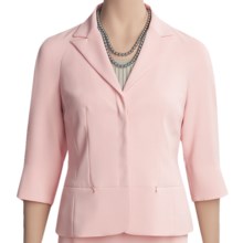 Yansi Fugel Microfiber Peplum Jacket - Stretch Crepe, 3/4 Sleeve (For Women) in Quartz - Closeouts