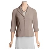 Yansi Fugel Microfiber Peplum Jacket - Stretch Crepe, 3/4 Sleeve (For Women)