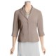 Yansi Fugel Microfiber Peplum Jacket - Stretch Crepe, 3/4 Sleeve (For Women)
