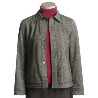 Yansi Fugel Tweed-Moleskin Jacket - Reversible (For Women) in Black/White R/Black