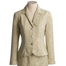 Z by Zelda Italian Jacquard Floral Jacket (For Women) in Tan W/ Gold Floral Print - Closeouts