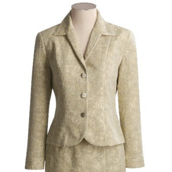 Z by Zelda Italian Jacquard Floral Jacket (For Women) in Tan W/ Gold Floral Print