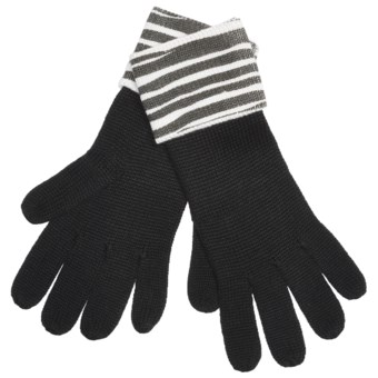 Zazou Animal-Print Cuff Gloves (For Women) in Black/White Zebra