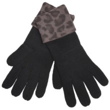 Zazou Animal-Print Cuff Gloves (For Women) in Seal Grey Leopard - Closeouts