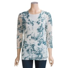 Zenim Burnout Shirt - 3/4 Sleeve (For Women) in Cream - Closeouts