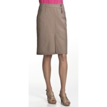Zenim Cotton Gabardine Skirt - Button Trim (For Women) in Brown - Closeouts