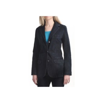 Zenim Knit Denim Blazer - Stretch Cotton (For Women) in Black