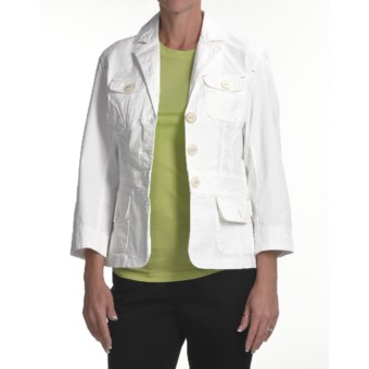 Zenim Rip Cotton Blazer (For Women) in White