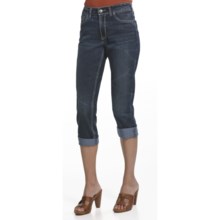 Zenim Roll Cuff Capris (For Women) in Crackle Stone Wash - Closeouts