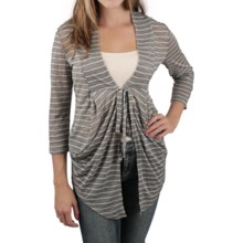 Zenim Striped Slub Jersey Shrug (For Women) in Grey - Closeouts