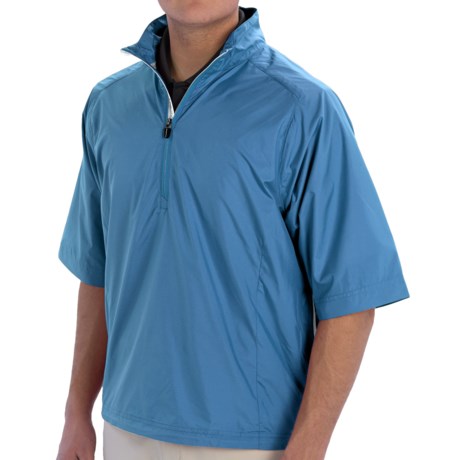 Zero Restriction Cloud Pullover Jacket Zip Neck Short Sleeve For Men