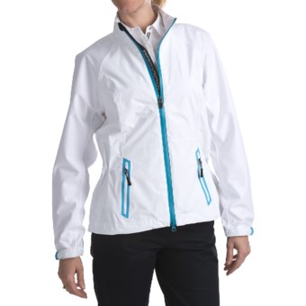 Zero Restriction Hybrid Packable Jacket - Waterproof (For Women) in White/Turquoise