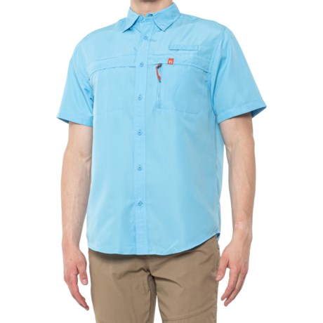 American Outdoorsman Zip-Pocket Fishing Shirt - UPF 40, Short Sleeve (For Men) - ETHEREAL BLUE (2XL )