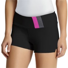Zobha Asana Shorts (For Women) in Black/Bright Fuchsia/Phantom Heather - Closeouts