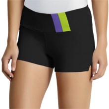 Zobha Asana Shorts (For Women) in Black/Perfect Purple/Pesto - Closeouts