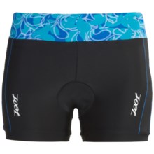 Zoot Sports High-Performance Tri Shorts - 4”, UPF 50+ (For Women) in Black/Oceanus/Print - Closeouts