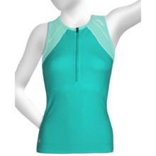 Zoot Sports High-Performance Tri Tank Top - Zip Neck, UPF 50+, Built-In Bra (For Women) in Aruba/Beach/Glass - Closeouts
