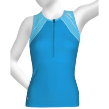 Zoot Sports High-Performance Tri Tank Top - Zip Neck, UPF 50+, Built-In Bra (For Women) in Oceanus/Aqua - Closeouts